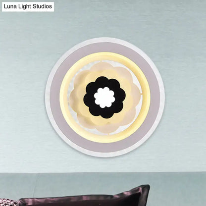 Contemporary white & beige led wall sconce bedroom 10 inches fixture
