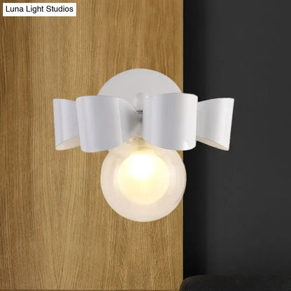 Contemporary white ceramic petal wall lamp bedroom glass round wall