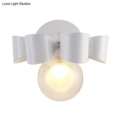 Contemporary white ceramic petal wall lamp bedroom glass round wall