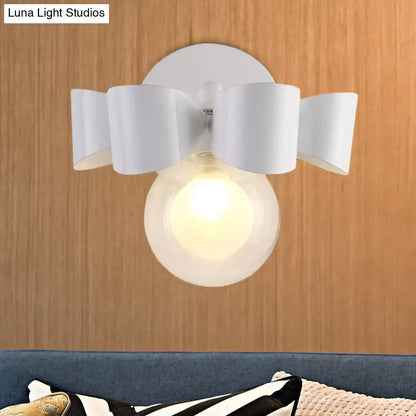 Contemporary white ceramic petal wall lamp bedroom glass round wall