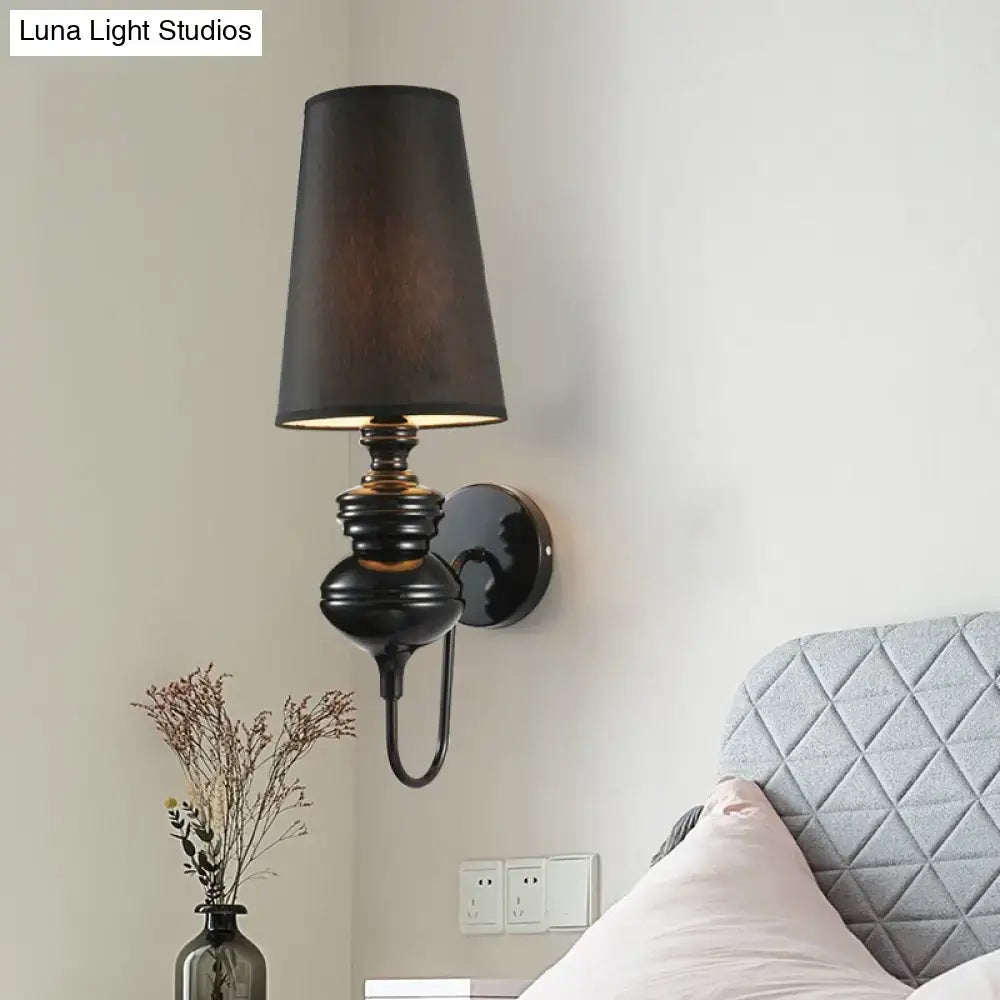 Contemporary white ceramic wall light – bedroom e26 e27 tapered sconce