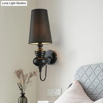 Contemporary white ceramic wall light – bedroom e26 e27 tapered sconce