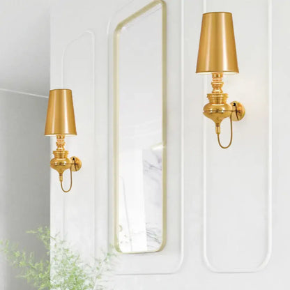 Contemporary white ceramic wall light – bedroom e26 e27 tapered sconce