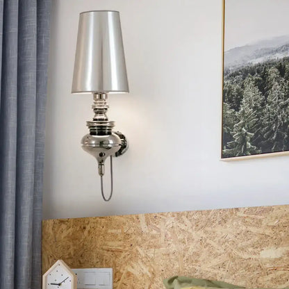 Contemporary white ceramic wall light – bedroom e26 e27 tapered sconce