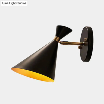 Contemporary white & gold adjustable arm wall sconce bedroom light