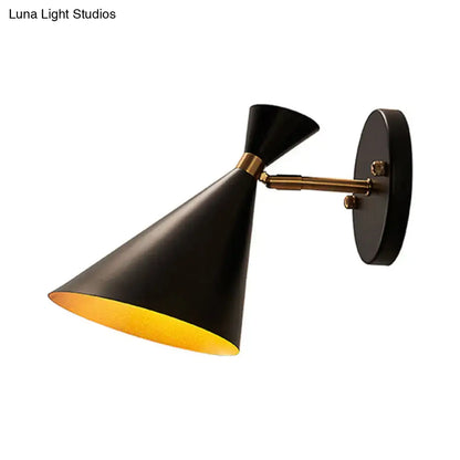 Contemporary white & gold adjustable arm wall sconce bedroom light
