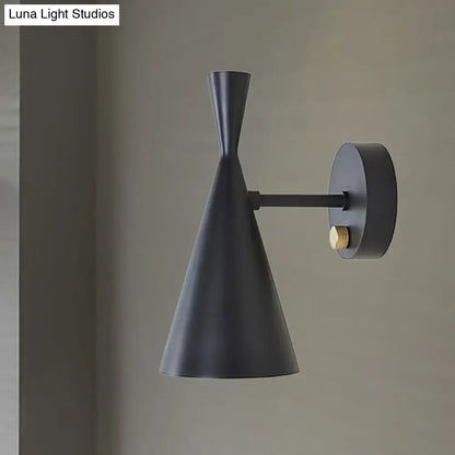 Contemporary white & gold adjustable arm wall sconce bedroom light