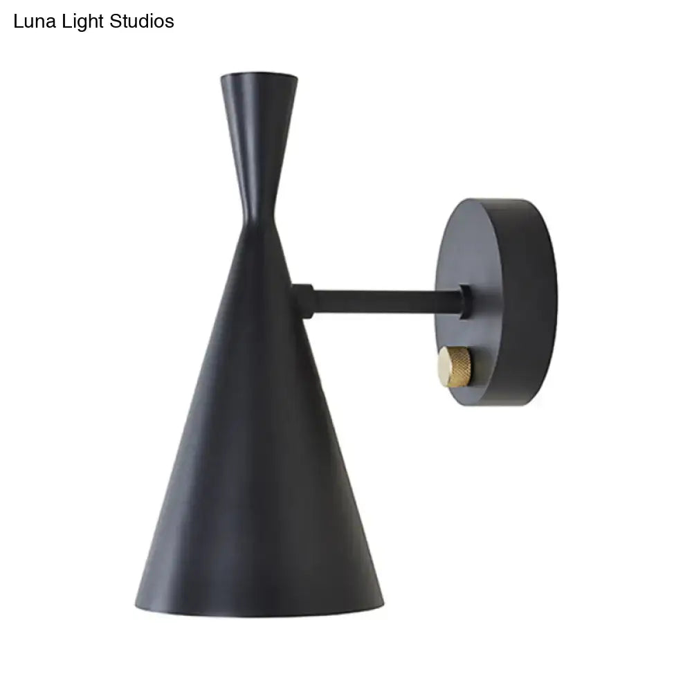 Contemporary white & gold adjustable arm wall sconce bedroom light