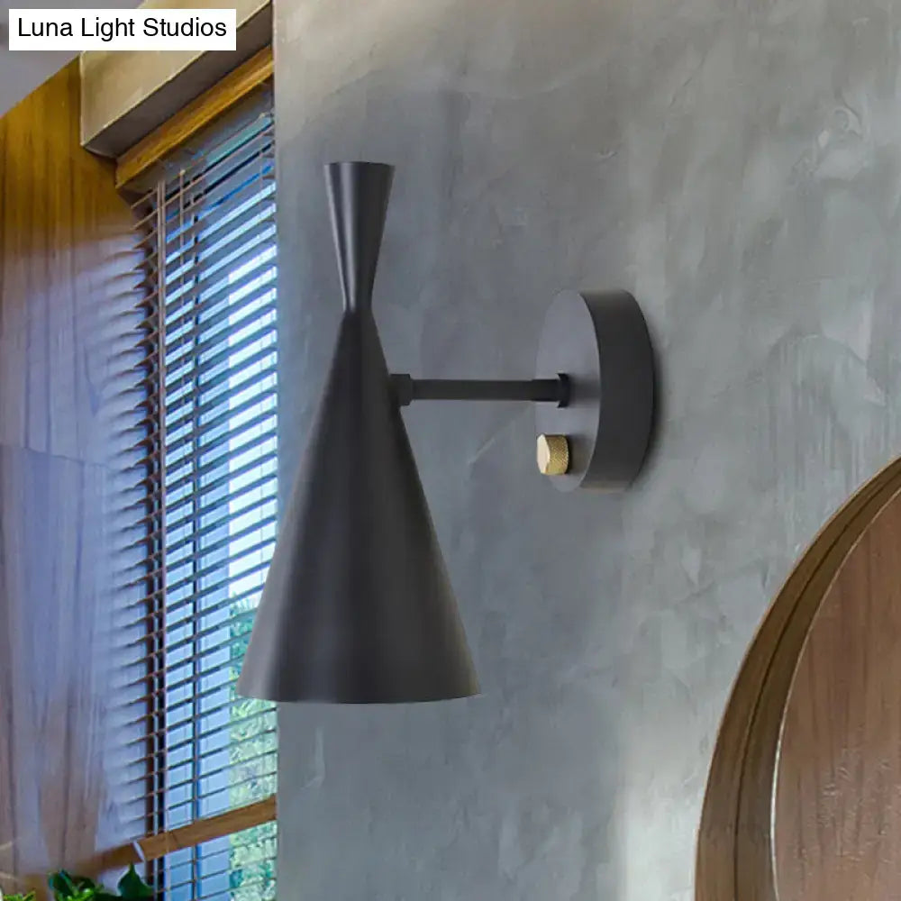 Contemporary white & gold adjustable arm wall sconce bedroom light