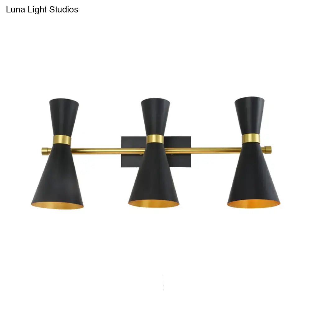 Contemporary white & gold adjustable arm wall sconce bedroom light