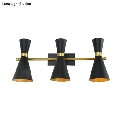 Contemporary white & gold adjustable arm wall sconce bedroom light
