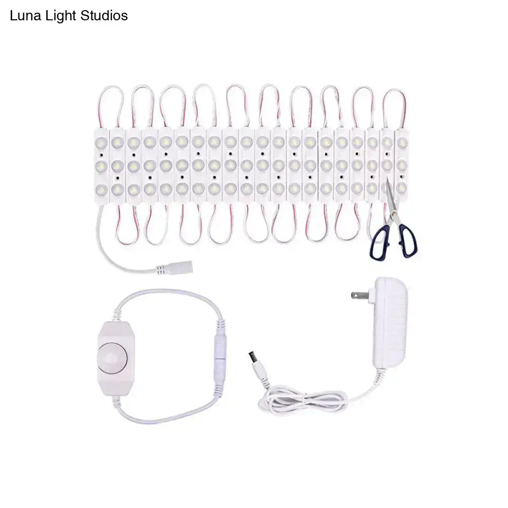 Contemporary white led vanity strip light dressing room plastic linear