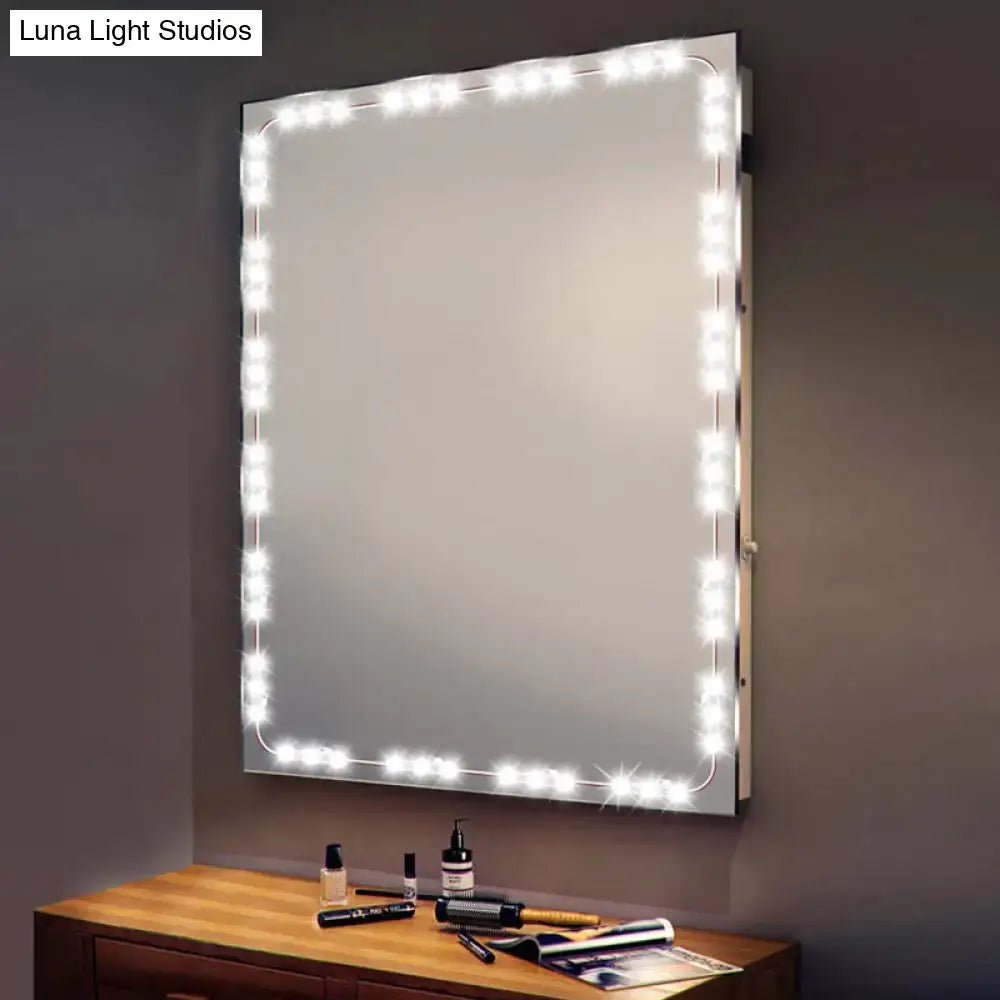 Contemporary white led vanity strip light dressing room plastic linear