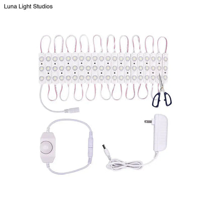 DecorBites™ Contemporary White LED Vanity Strip Light: Plastic Linear Make-Up Lighting for Dressing Room