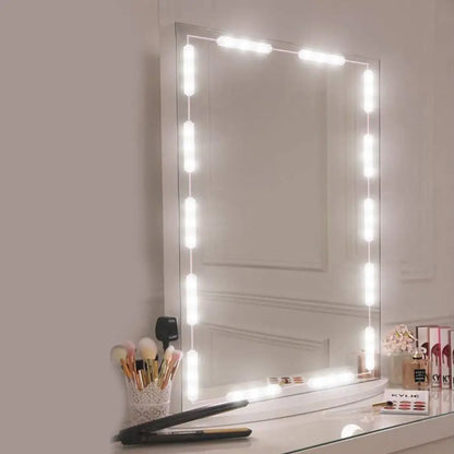 DecorBites™ Contemporary White LED Vanity Strip Light: Plastic Linear Make-Up Lighting for Dressing Room