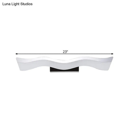Contemporary white wave led wall mounted light bathroom sconce