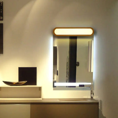 Contemporary wood led sconce vanity light for bedroom