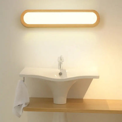Contemporary wood led sconce vanity light for bedroom
