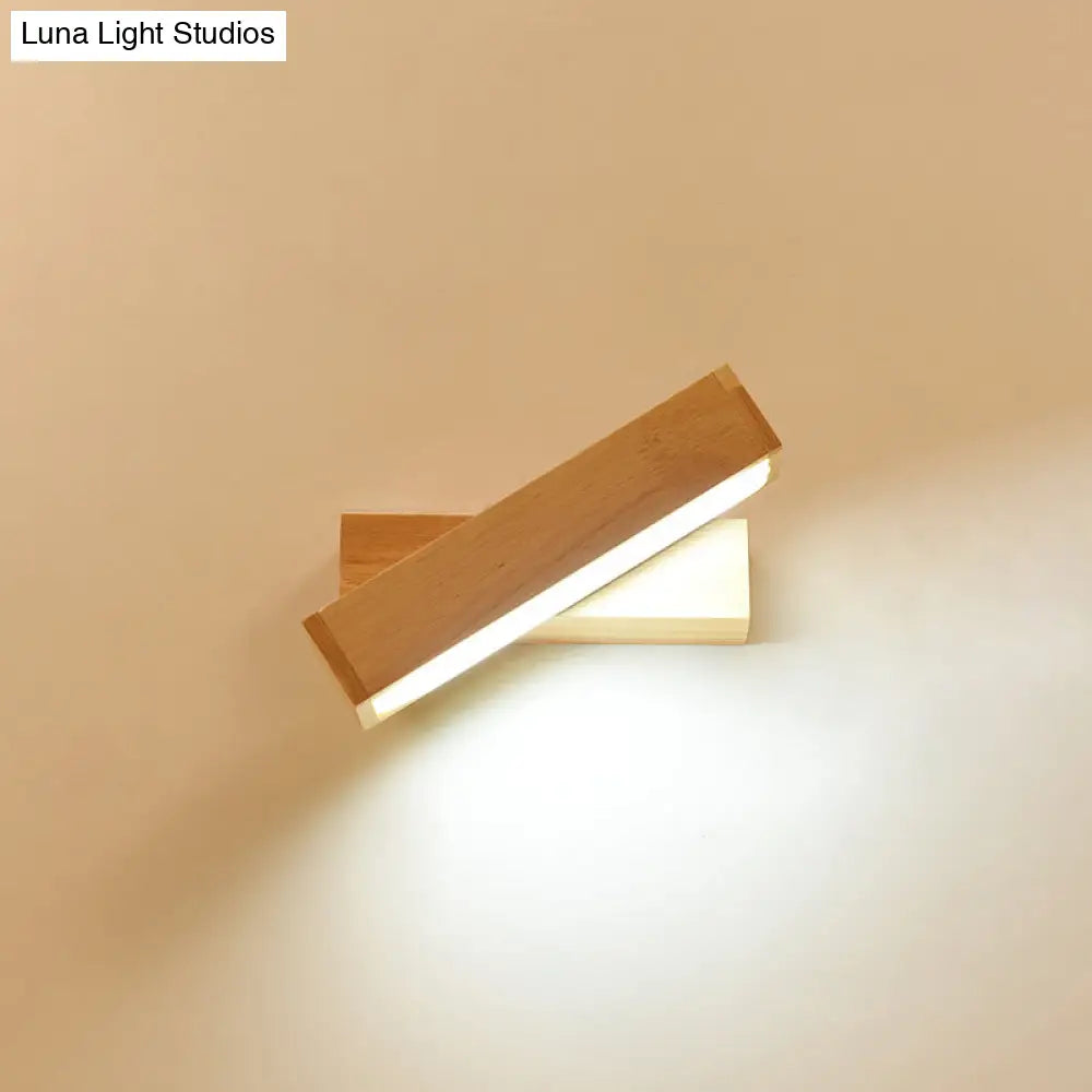DecorBites™ Contemporary Wood Wall Sconce with Acrylic Shade - Single-Bulb Lighting for Corridors