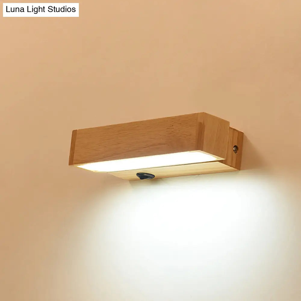 DecorBites™ Contemporary Wood Wall Sconce with Acrylic Shade - Single-Bulb Lighting for Corridors