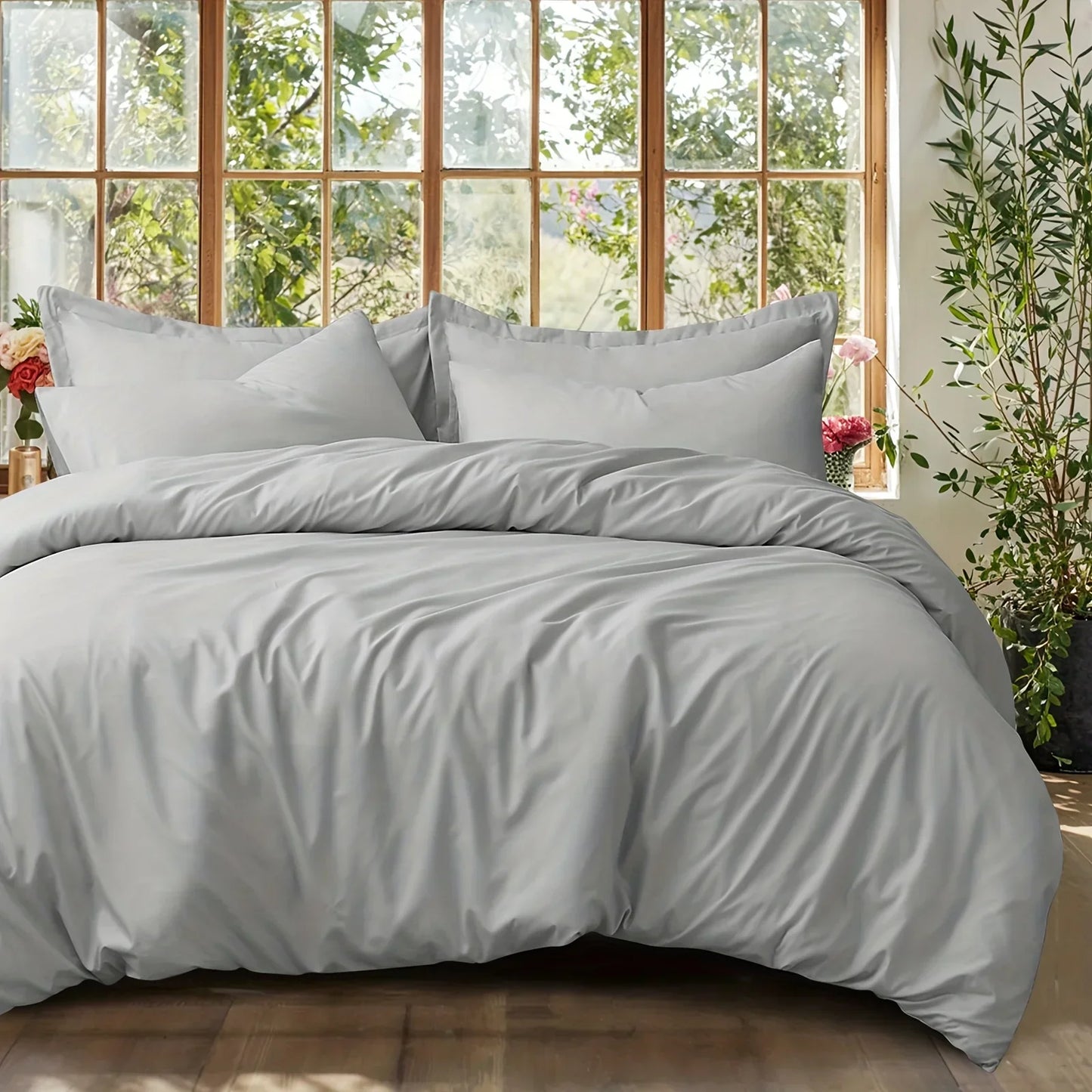 DecorBites™ Cooling Summer Cotton Duvet Set with Pillowcases