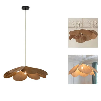 Copper petal fabric pendant light dining room colorful petal
