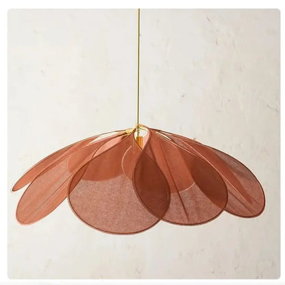 Copper petal fabric pendant light dining room colorful petal