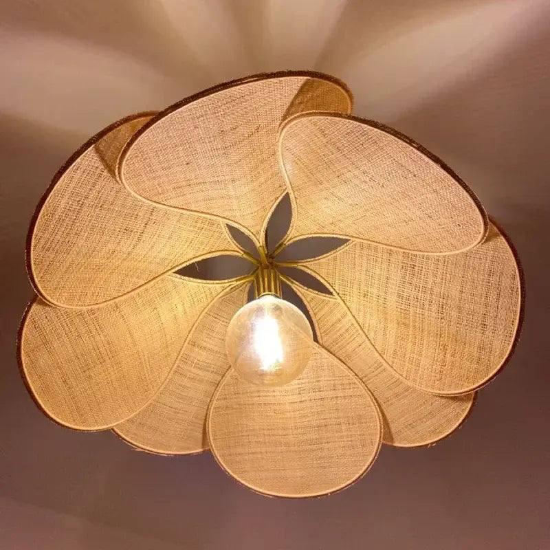 Copper petal fabric pendant light dining room colorful petal