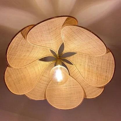 Copper petal fabric pendant light dining room colorful petal