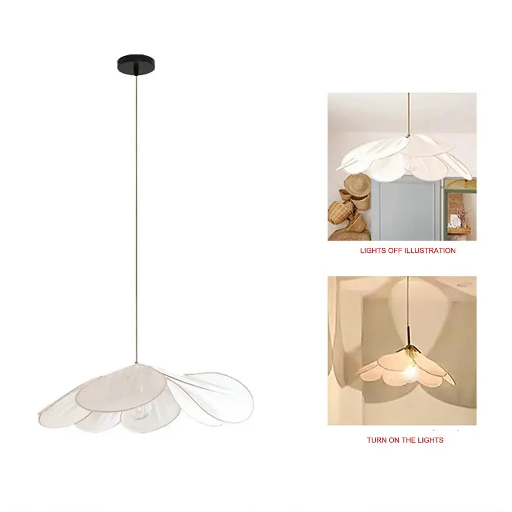 Copper petal fabric pendant light dining room colorful petal