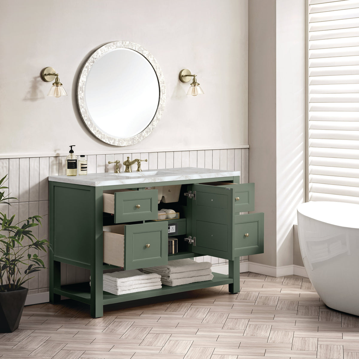 James Martin Breckenridge 48" Single Bathroom Vanity, Smokey Celadon