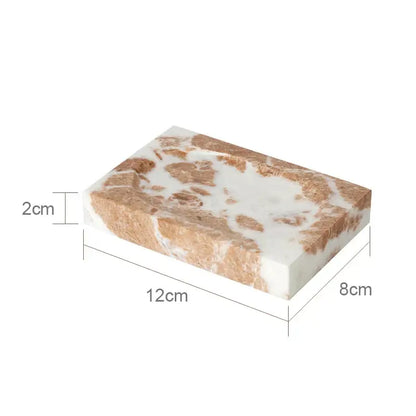 Coral pink marble bathroom accessories set with gold accents