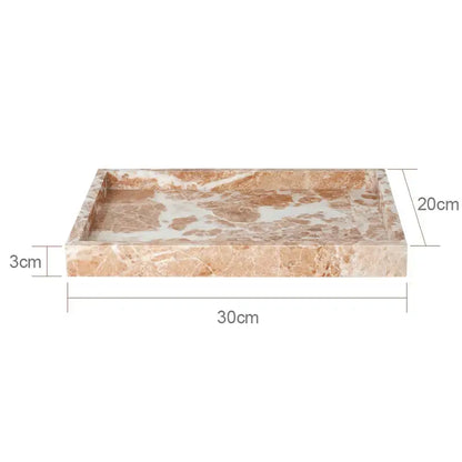 Coral pink marble bathroom accessories set with gold accents