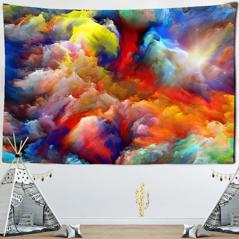 Cosmic colorful clouds tapestry – bedroom wall hanging decor