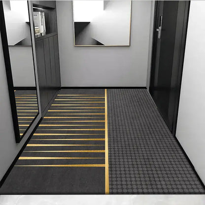 Cosmic grey crystal velvet entrance rug for hallway