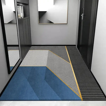 Cosmic grey crystal velvet entrance rug for hallway
