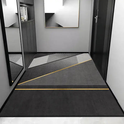 Cosmic grey crystal velvet entrance rug for hallway