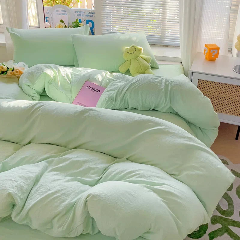 DecorBites™ Cotton Bedding Set with Sheet, Duvet Cover