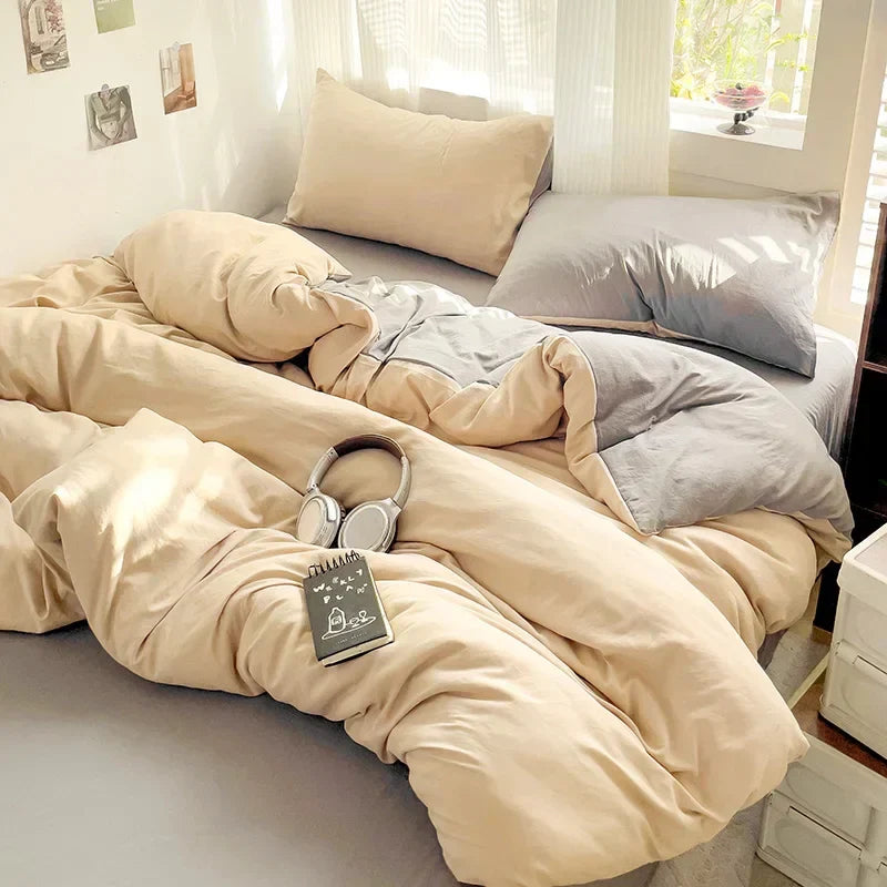 DecorBites™ Cotton Bedding Set with Sheet, Duvet Cover