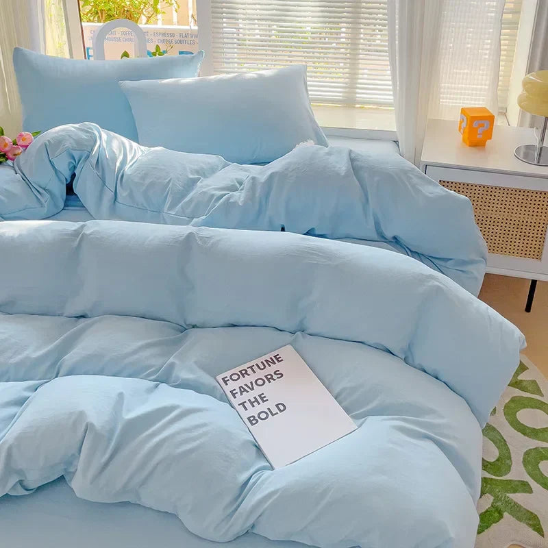 DecorBites™ Cotton Bedding Set with Sheet, Duvet Cover