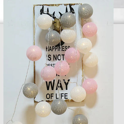 DecorBites™ Cotton Garland LED String Lights, Home Decor