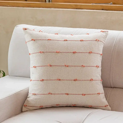 Cotton stripe jacquard cushion cover set blue & yellow living room