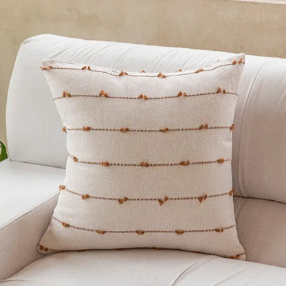 Cotton stripe jacquard cushion cover set blue & yellow living room