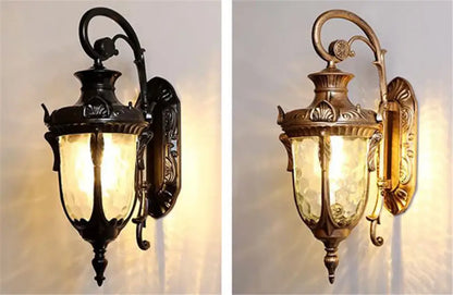 Country black wrought iron outdoor wall lantern restaurant light