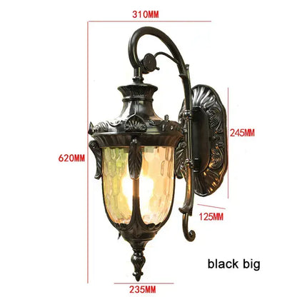 Country black wrought iron outdoor wall lantern restaurant light