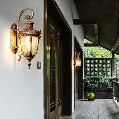 Country black wrought iron outdoor wall lantern restaurant light