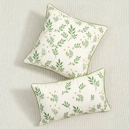 Country floral embroidered cushion cover living room dragonfly pillow