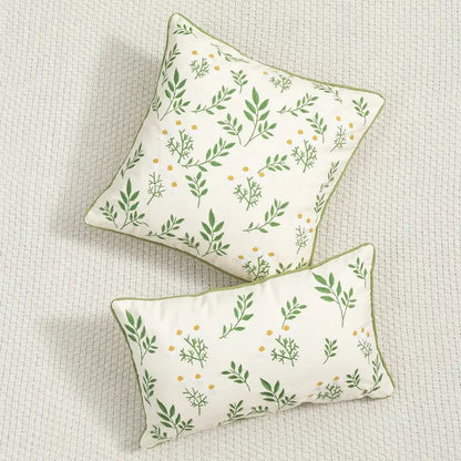 Country floral embroidered cushion cover living room dragonfly pillow