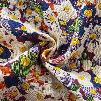 Country flowers cotton floral knit throw blanket bedroom fringe decor