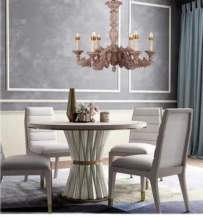 Country french solid wood chandelier for dining room